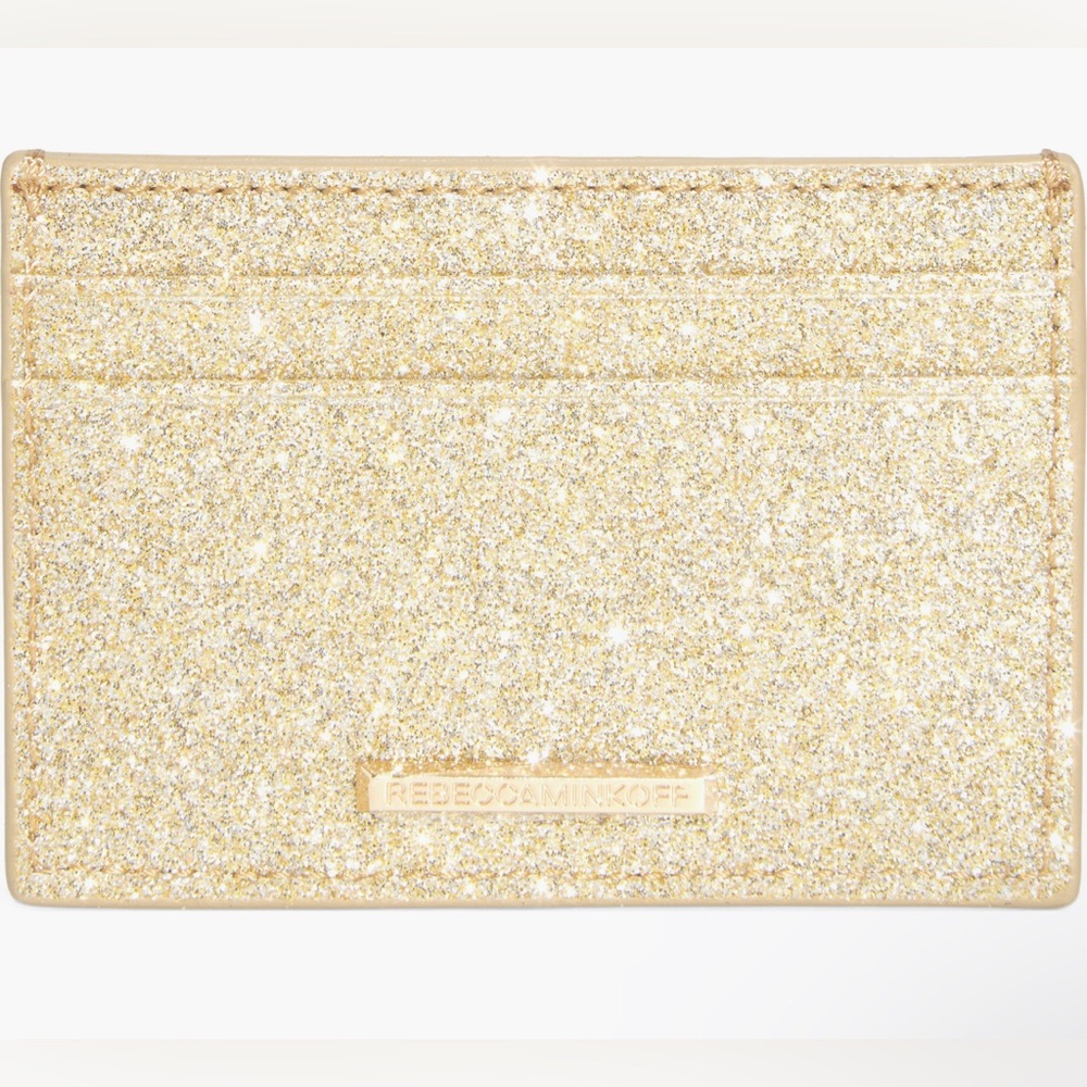 Rebecca Minkoff Gold Glitter Card Holder